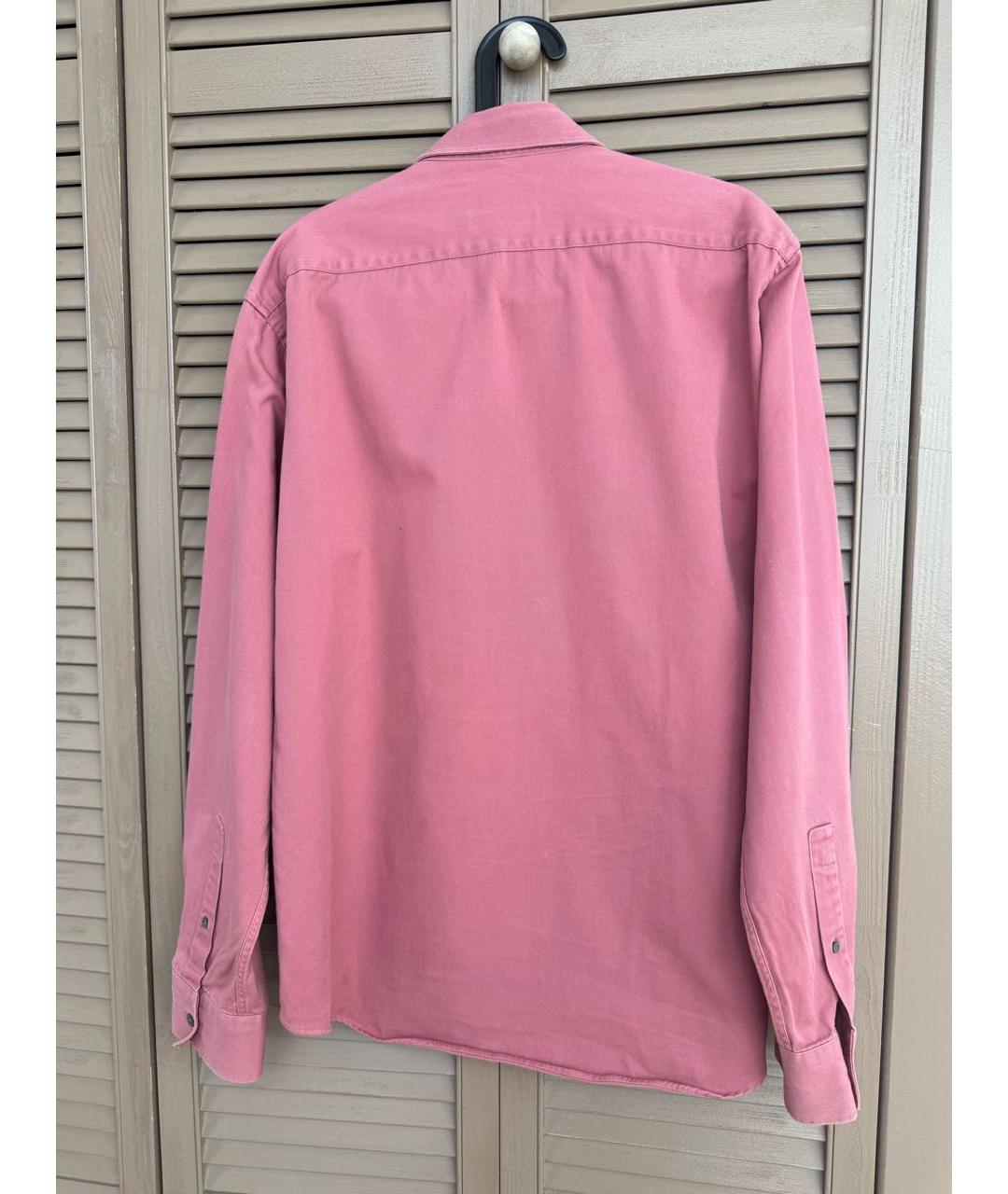 SAINT LAURENT Розовая хлопковая рубашка, фото 2