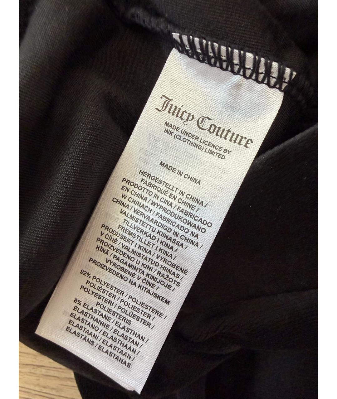 JUICY COUTURE Черные полиэстеровые прямые брюки, фото 5