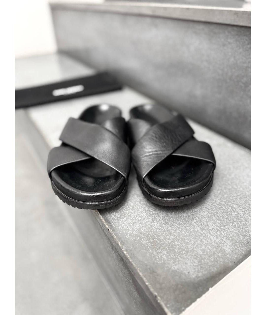 SAINT LAURENT Черные кожаные сандалии, фото 6