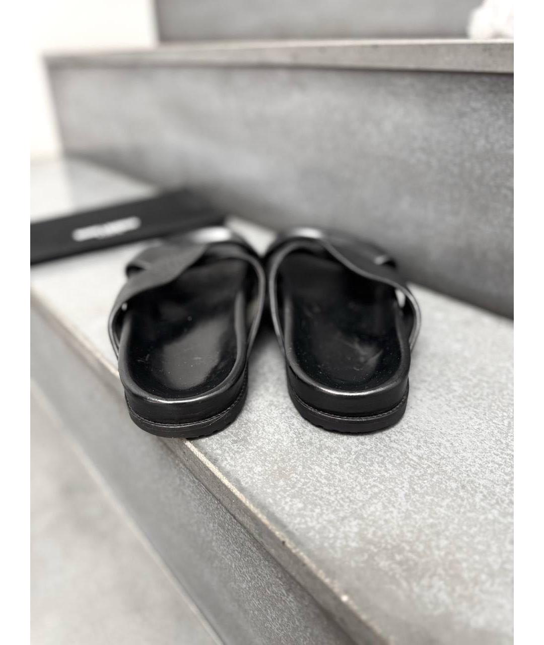 SAINT LAURENT Черные кожаные сандалии, фото 4