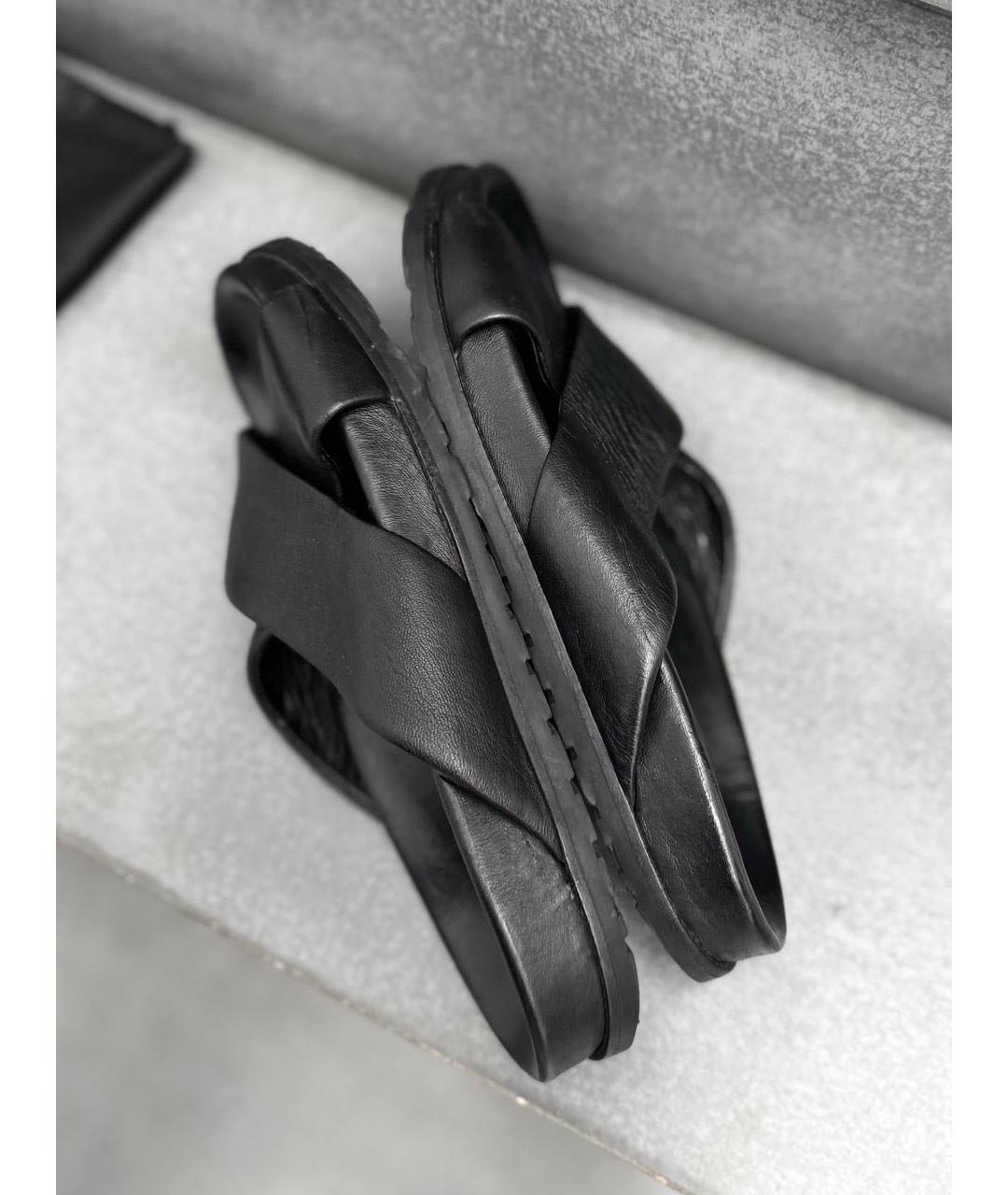 SAINT LAURENT Черные кожаные сандалии, фото 7