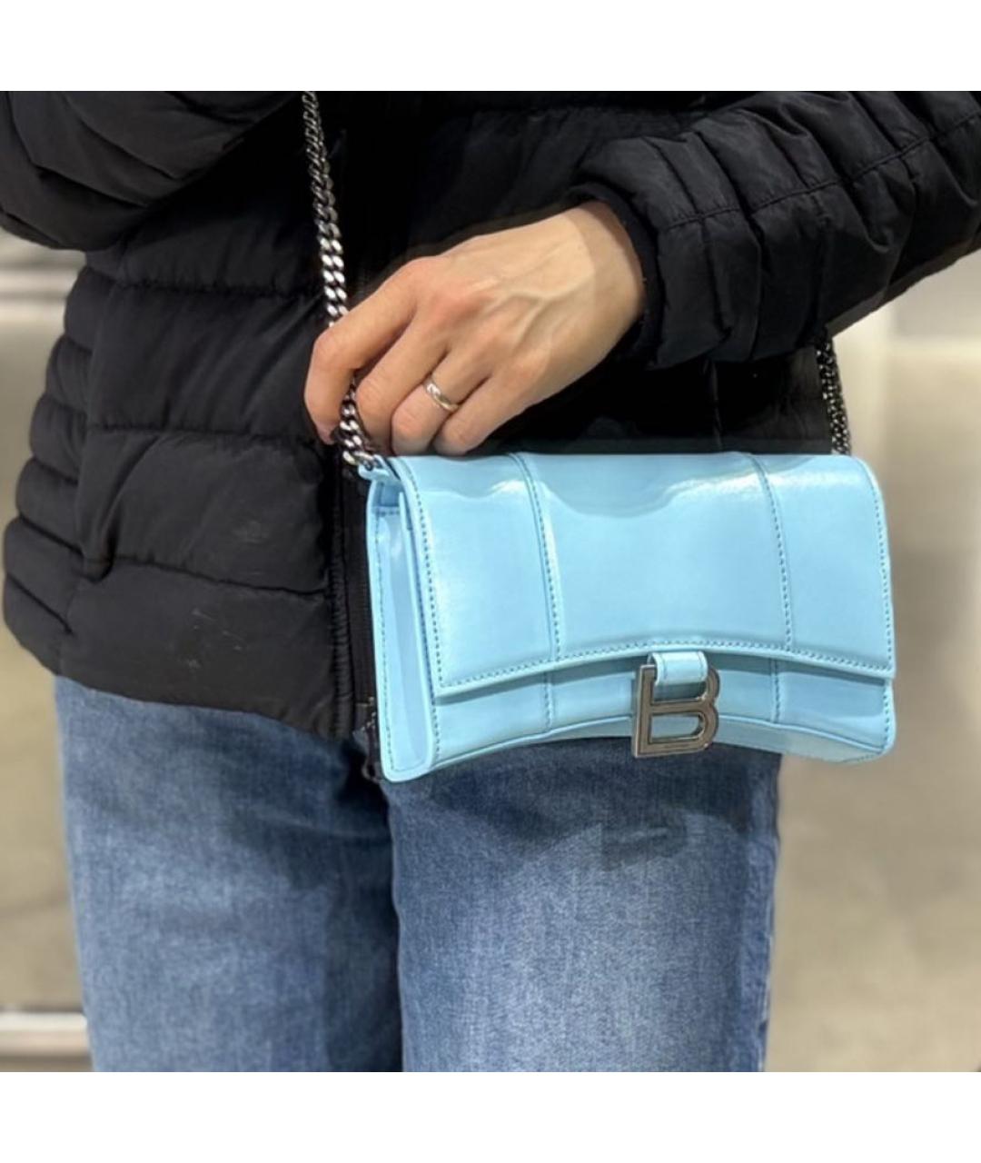 BALENCIAGA Голубая кожаная сумка через плечо, фото 2