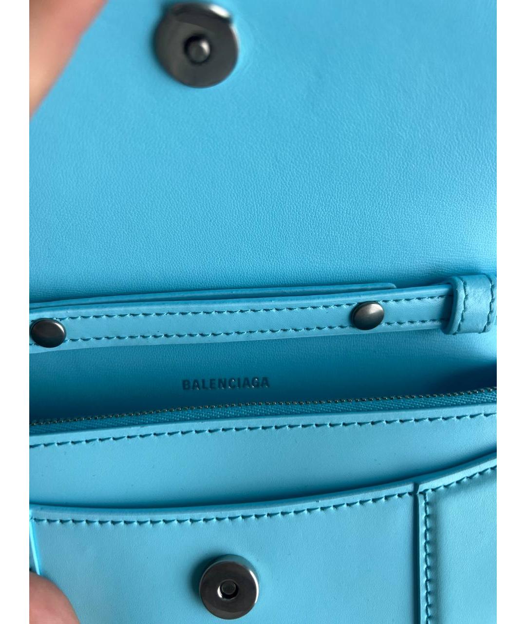 BALENCIAGA Голубая кожаная сумка через плечо, фото 5