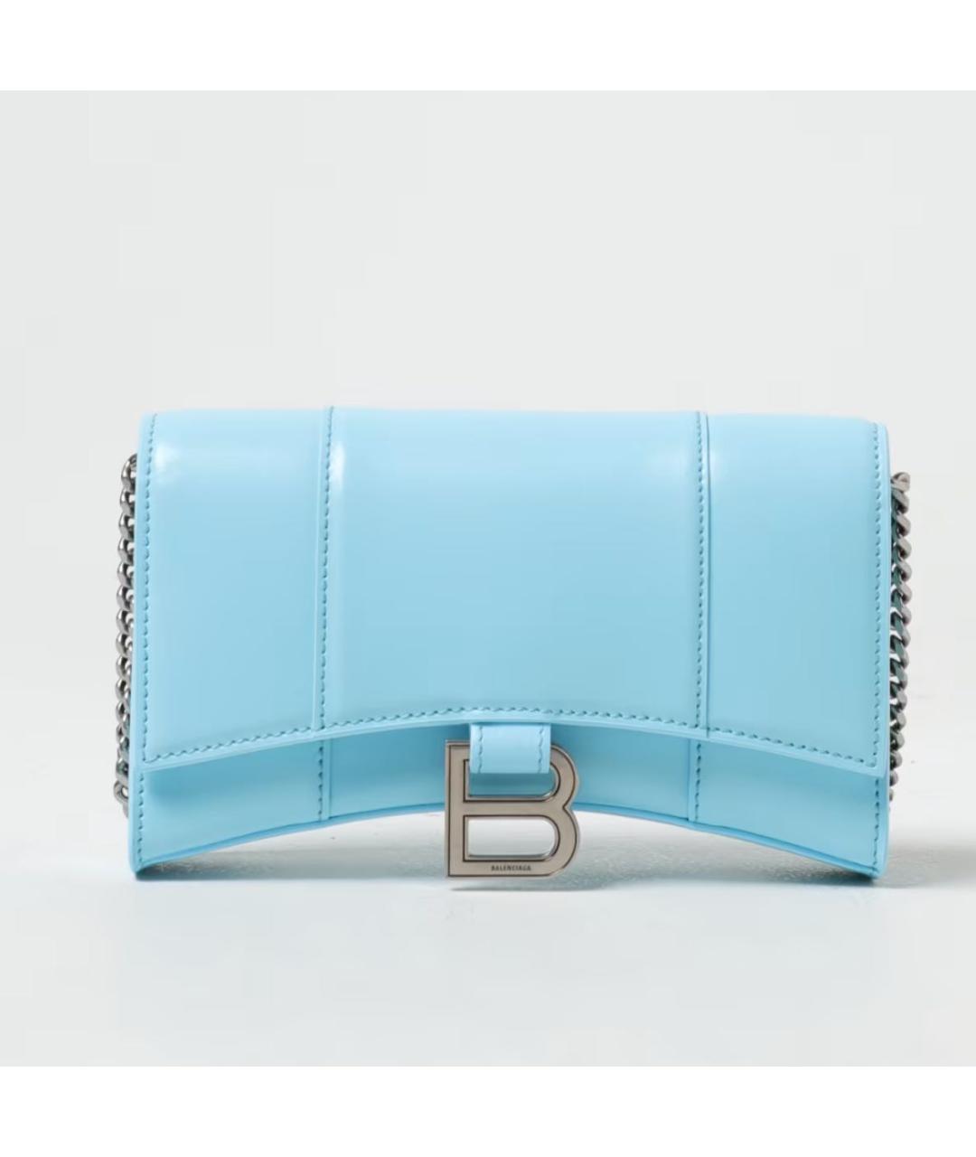 BALENCIAGA Голубая кожаная сумка через плечо, фото 6