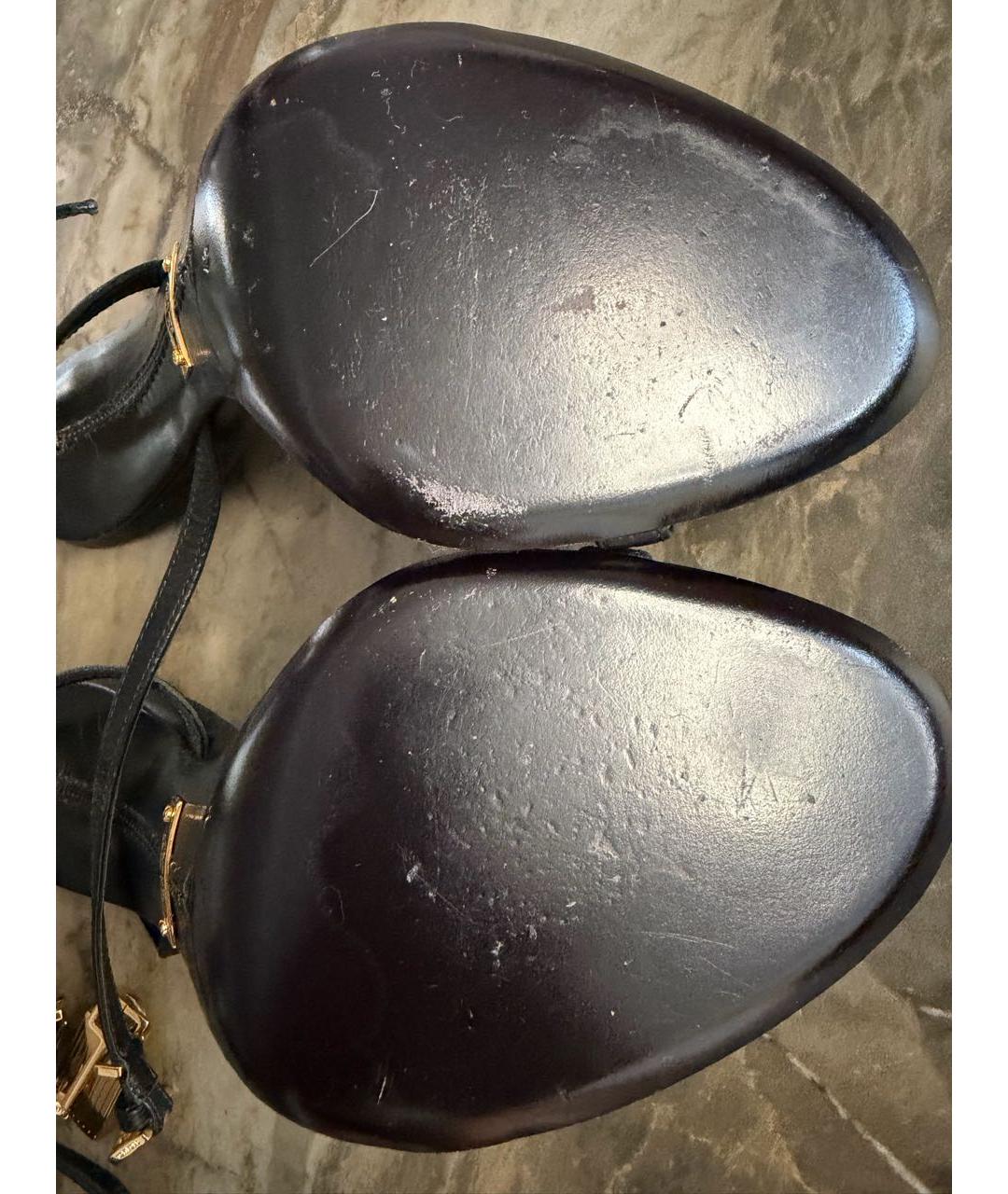 TOM FORD Черные кожаные босоножки, фото 4