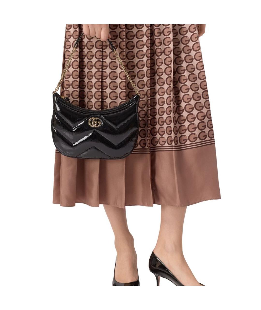 GUCCI Черная кожаная сумка через плечо, фото 4