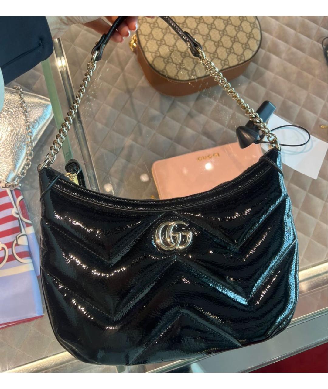 GUCCI Черная кожаная сумка через плечо, фото 3