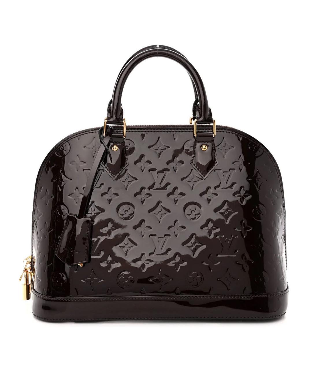 LOUIS VUITTON Бордовая сумка с короткими ручками из лакированной кожи, фото 9