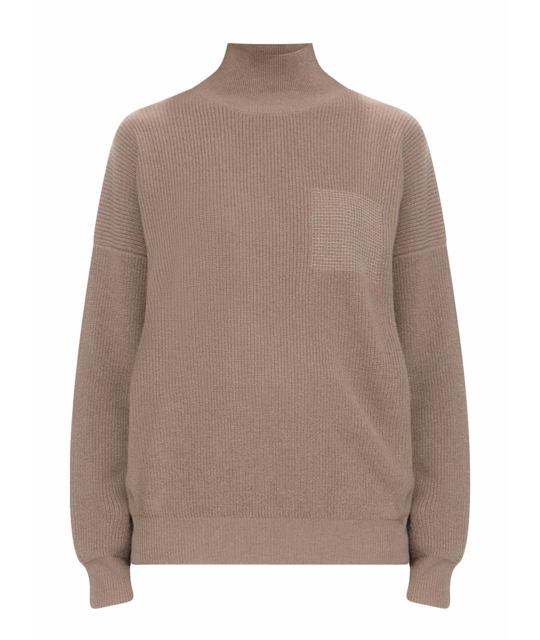 PESERICO Коричневый шелковый джемпер / свитер, фото 1