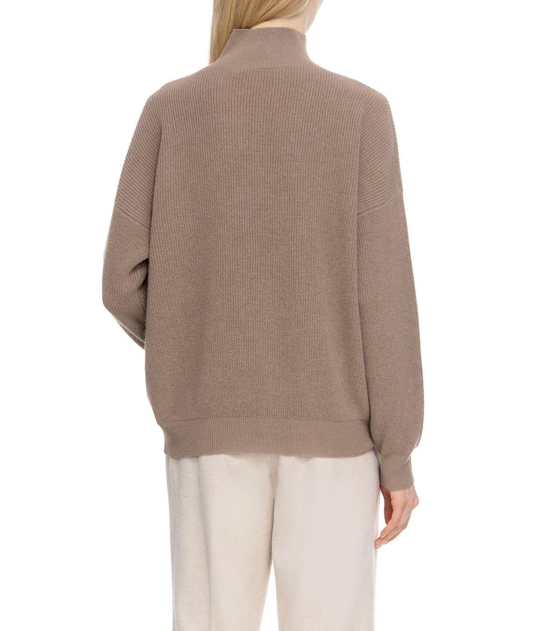 PESERICO Коричневый шелковый джемпер / свитер, фото 4