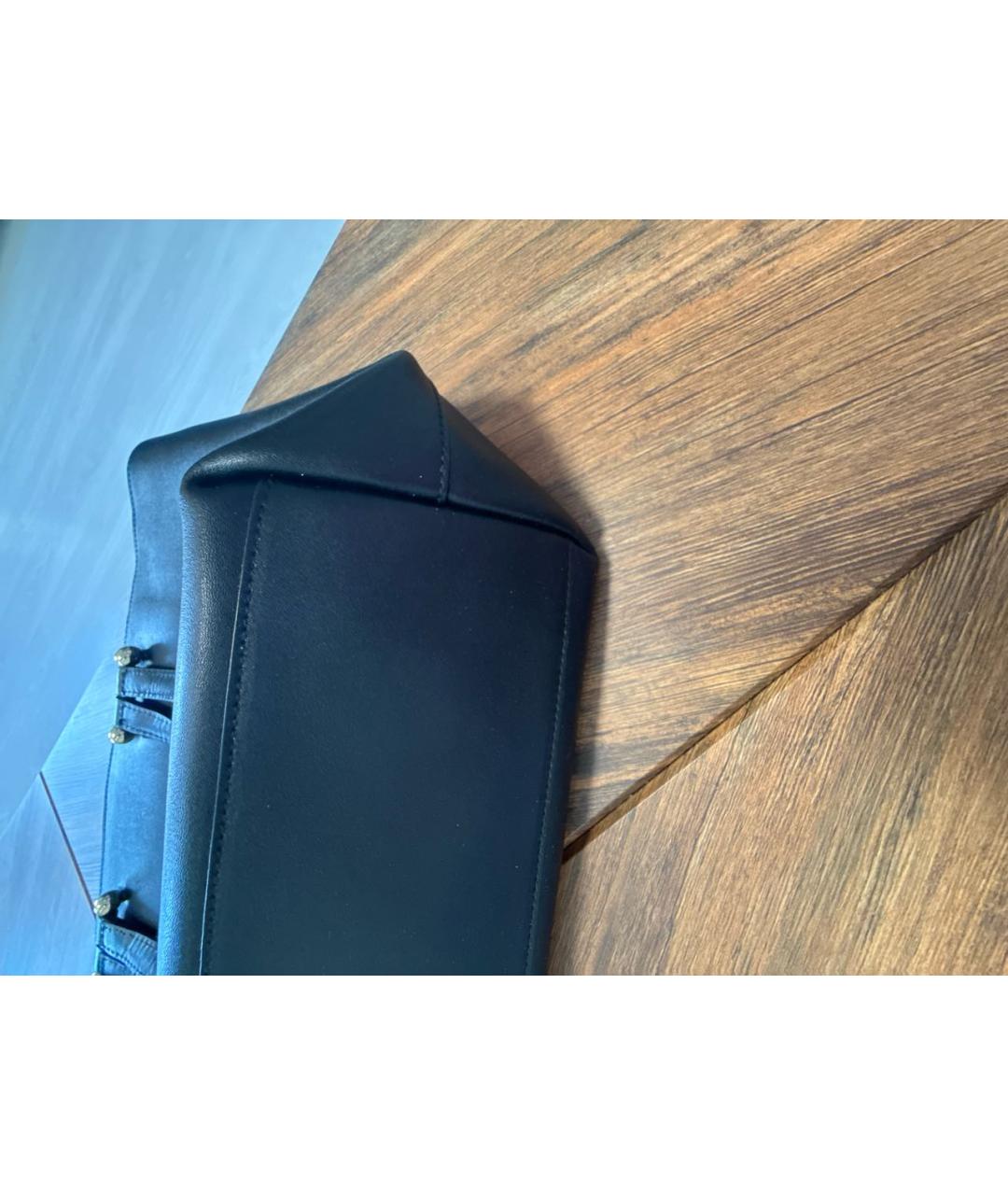 FURLA Черная кожаная сумка тоут, фото 7