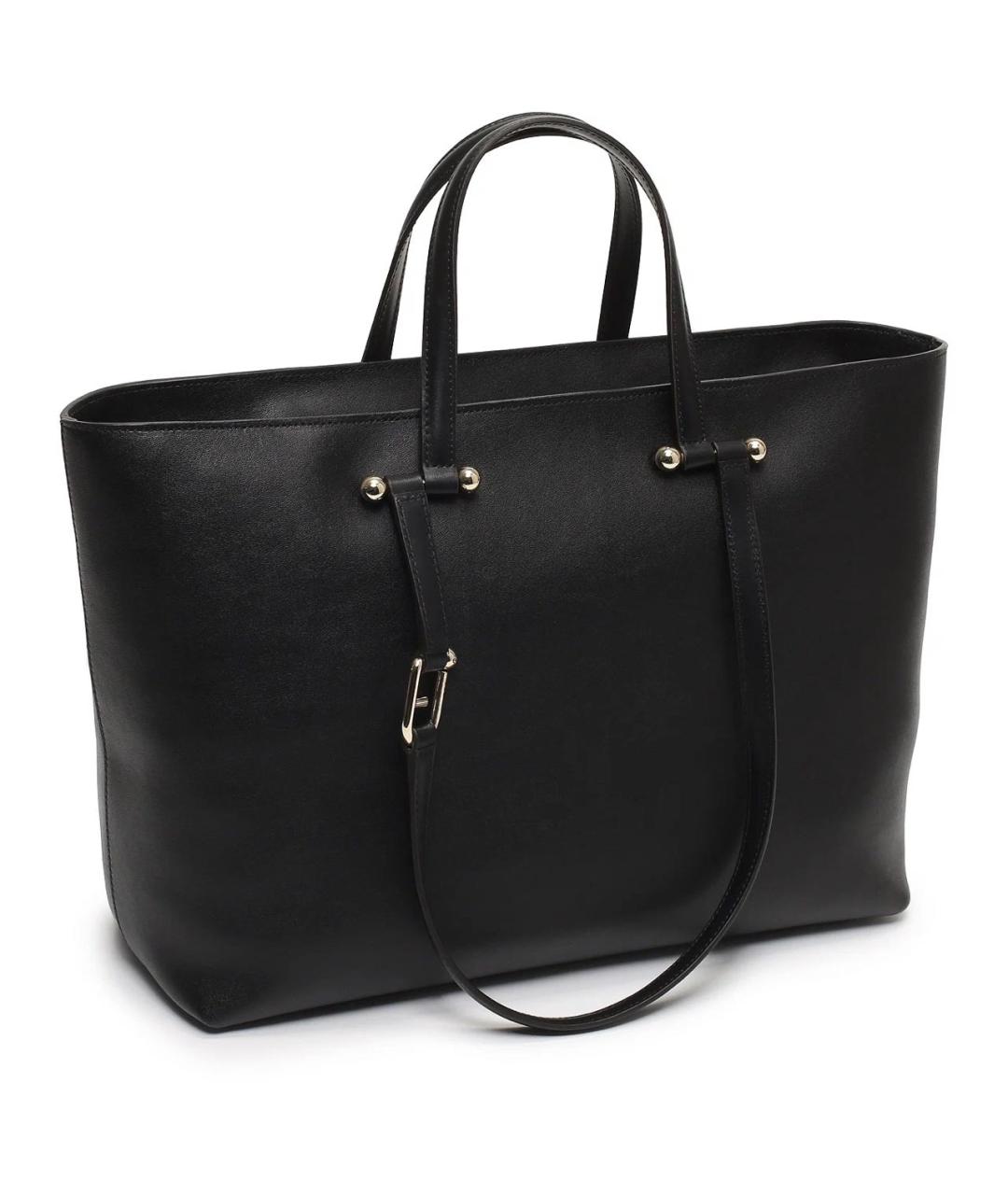 FURLA Черная кожаная сумка тоут, фото 2