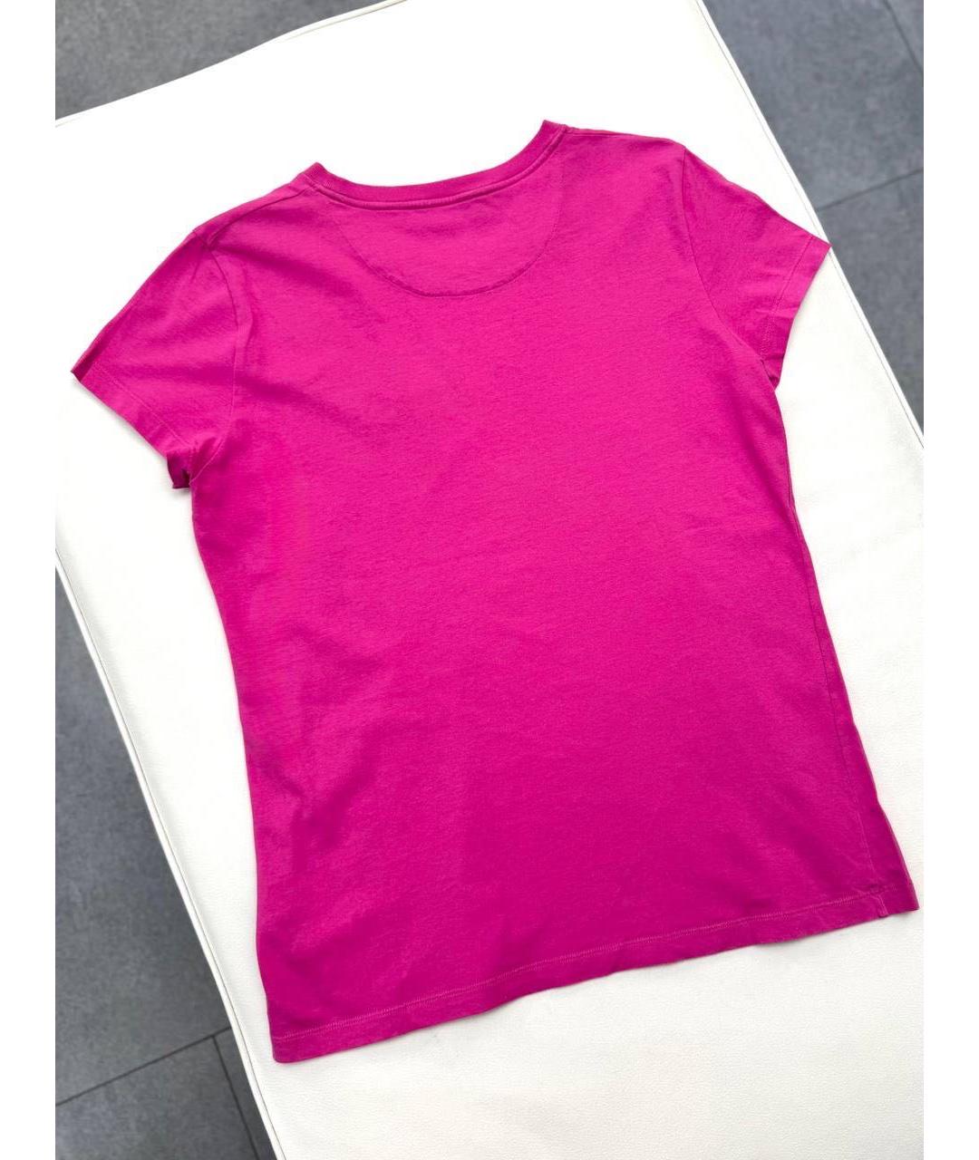 VALENTINO Розовая хлопковая футболка, фото 2