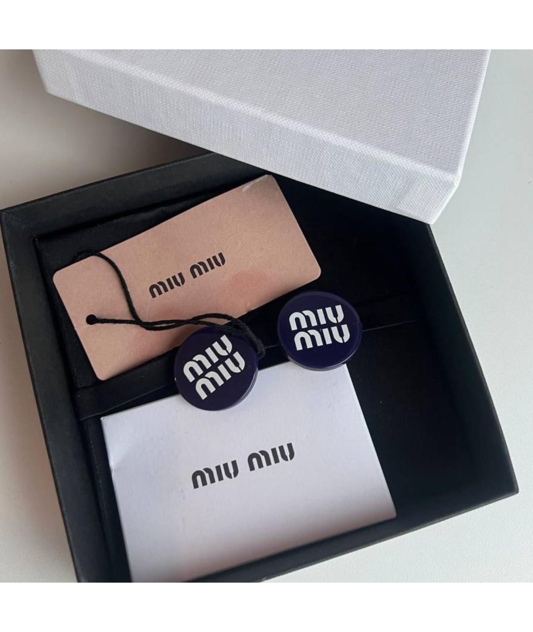 MIU MIU Черные клипсы, фото 2