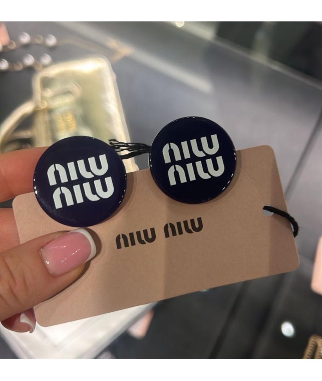 MIU MIU Черные клипсы, фото 5