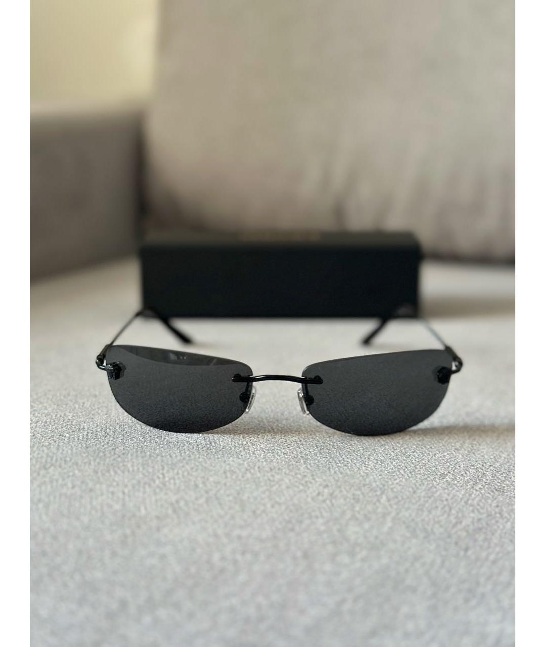 VERSACE Черные металлические солнцезащитные очки, фото 3