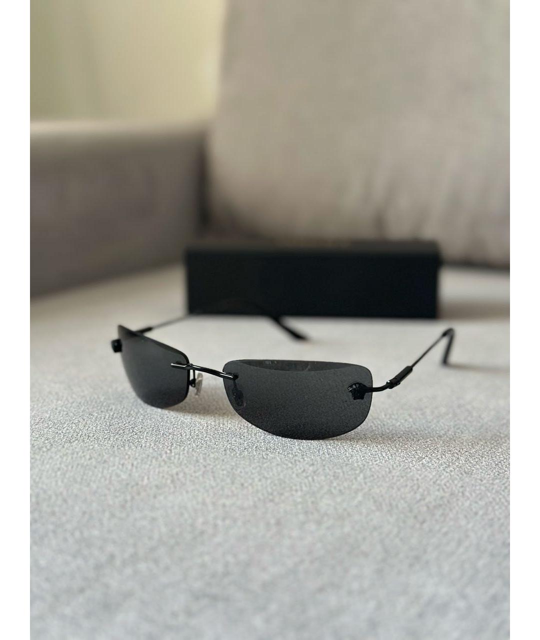 VERSACE Черные металлические солнцезащитные очки, фото 4