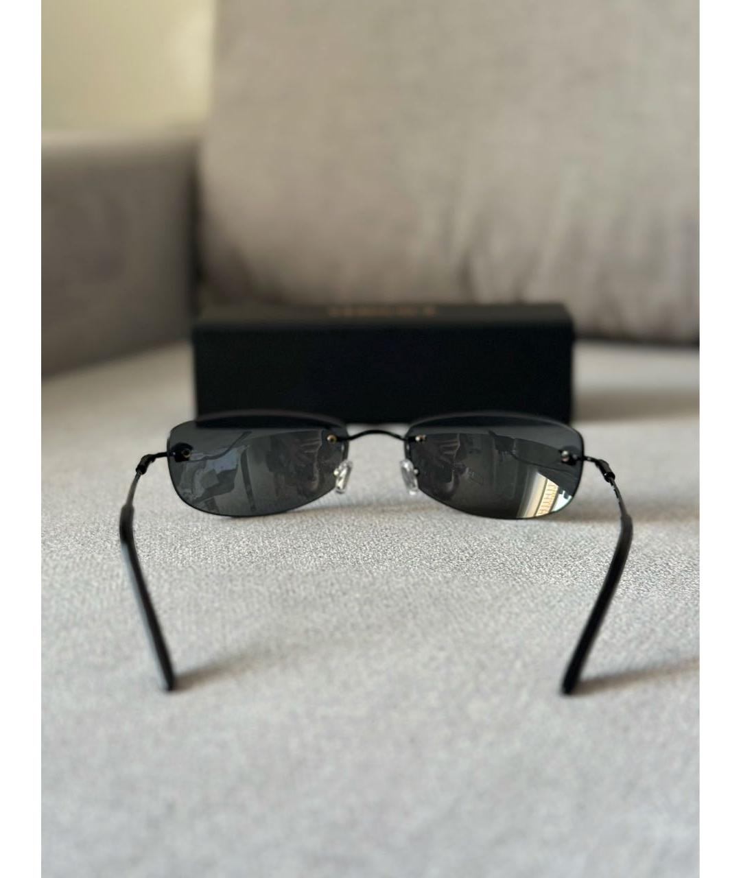 VERSACE Черные металлические солнцезащитные очки, фото 5