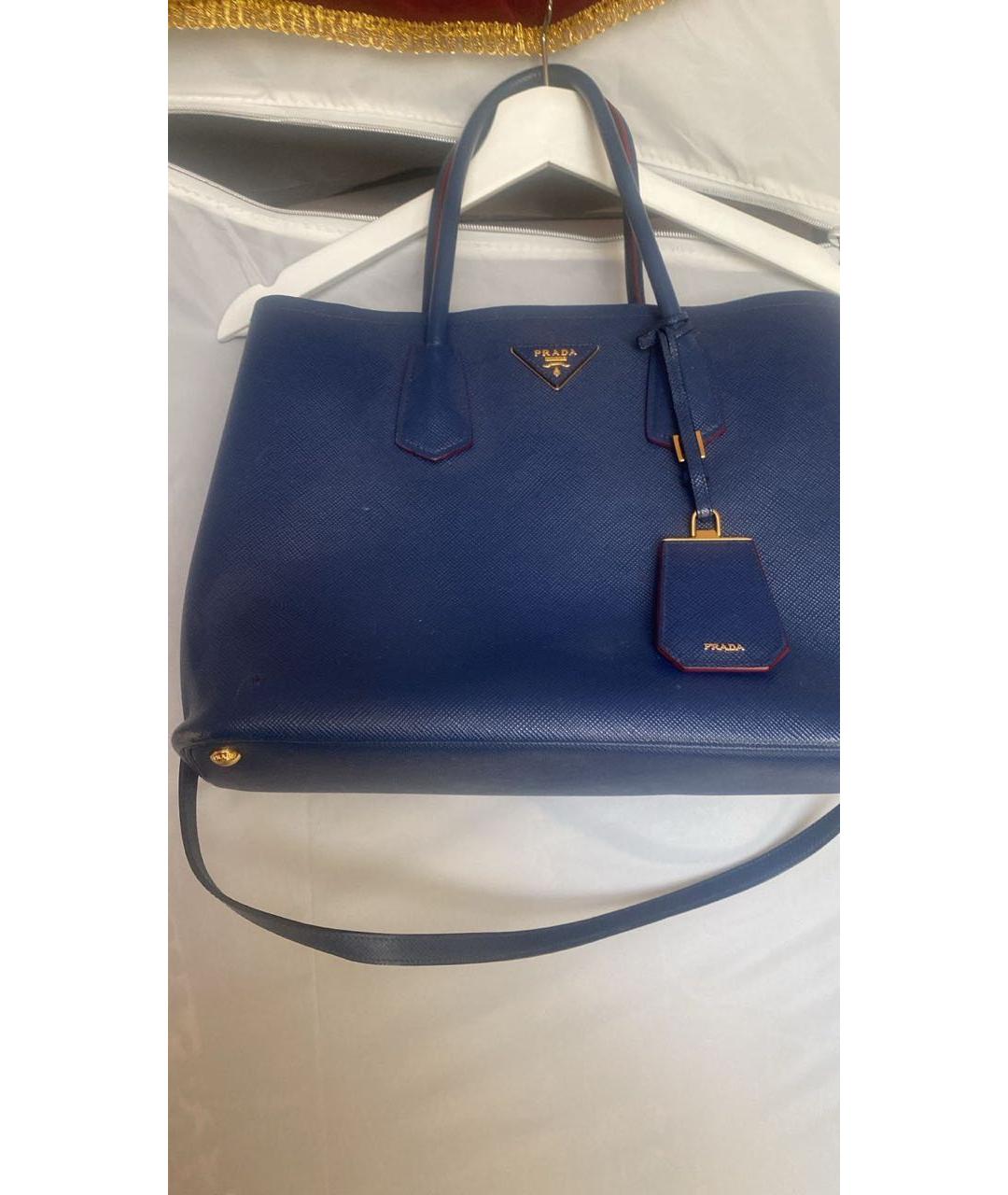 PRADA Синяя кожаная сумка через плечо, фото 2