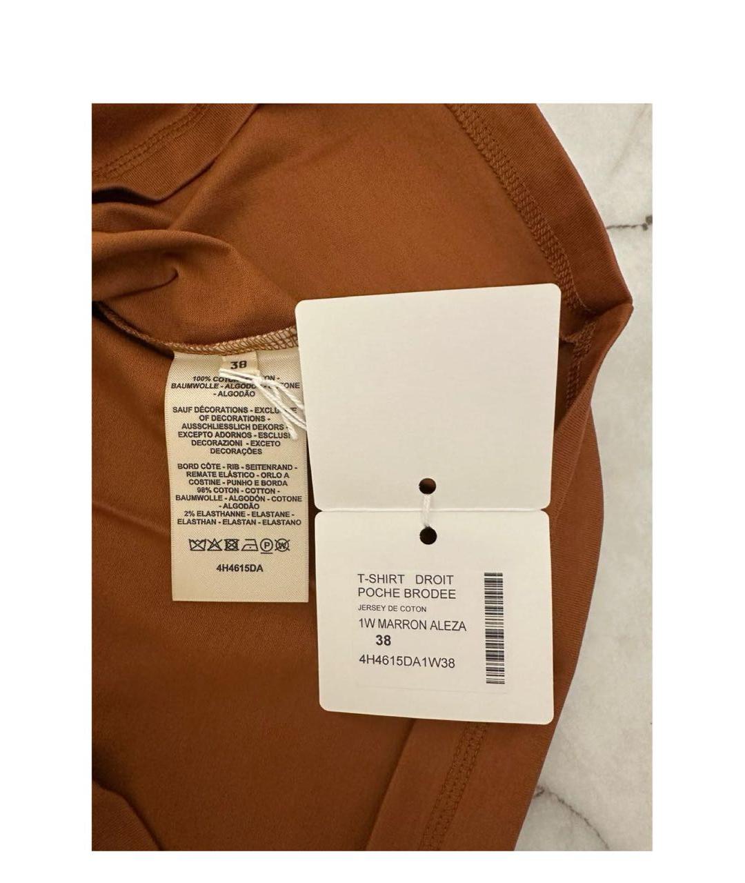 HERMES Оранжевая хлопковая футболка, фото 2