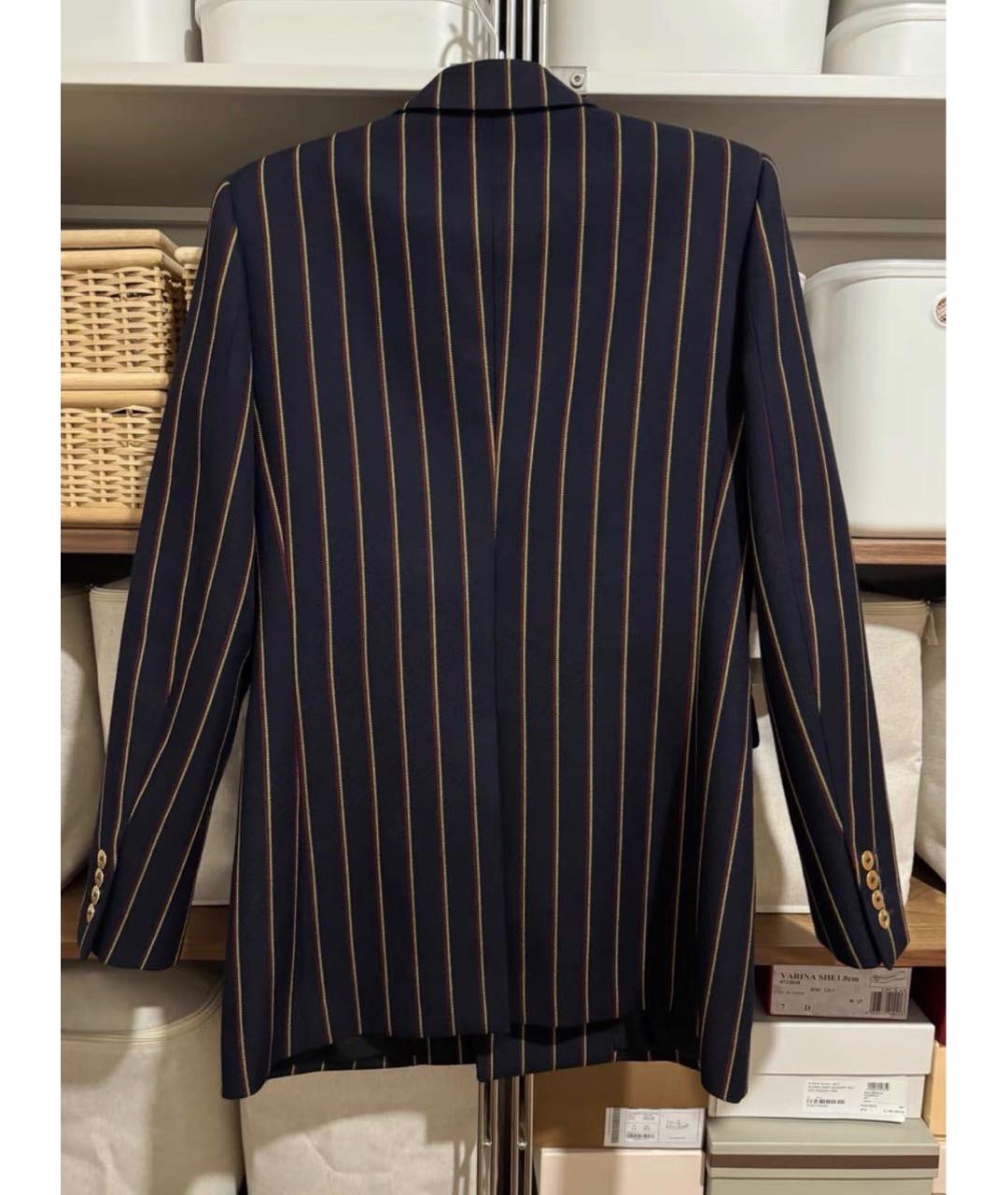 SAINT LAURENT Темно-синий шерстяной жакет/пиджак, фото 3