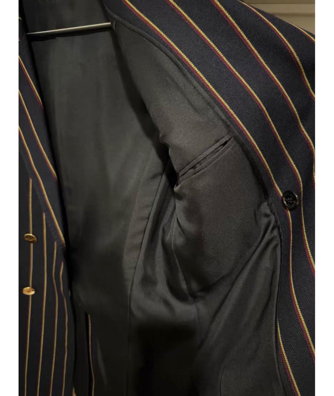 SAINT LAURENT Темно-синий шерстяной жакет/пиджак, фото 6