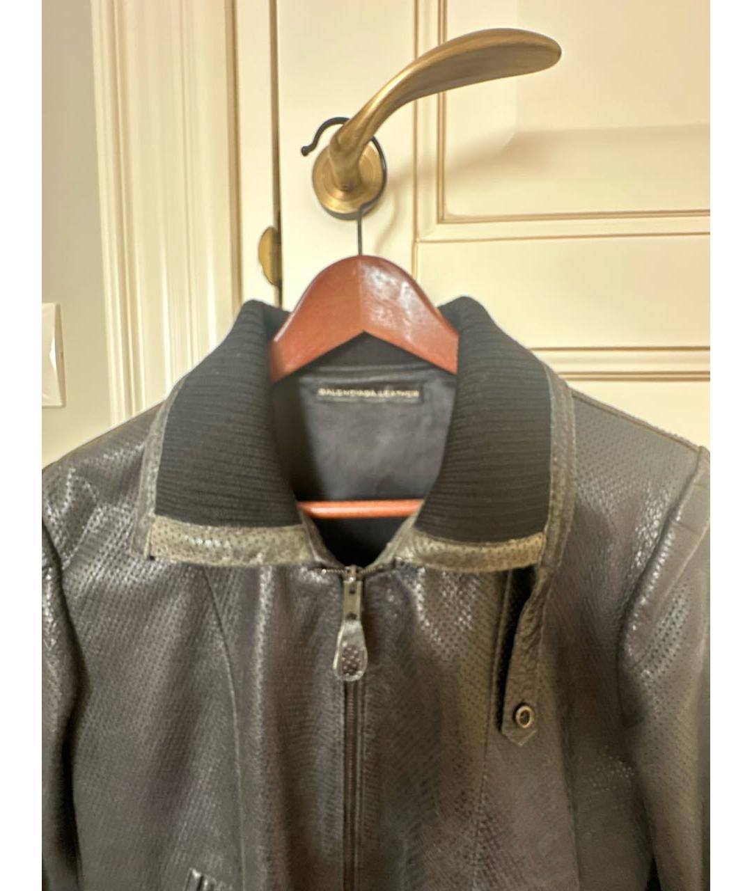 BALENCIAGA Черная кожаная куртка, фото 3