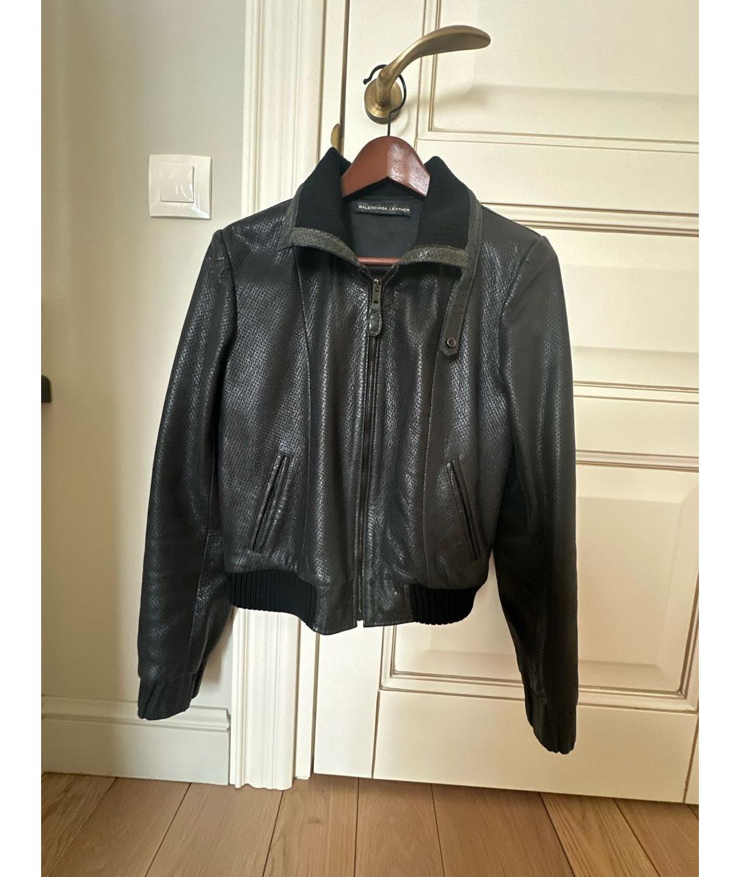 BALENCIAGA Черная кожаная куртка, фото 5