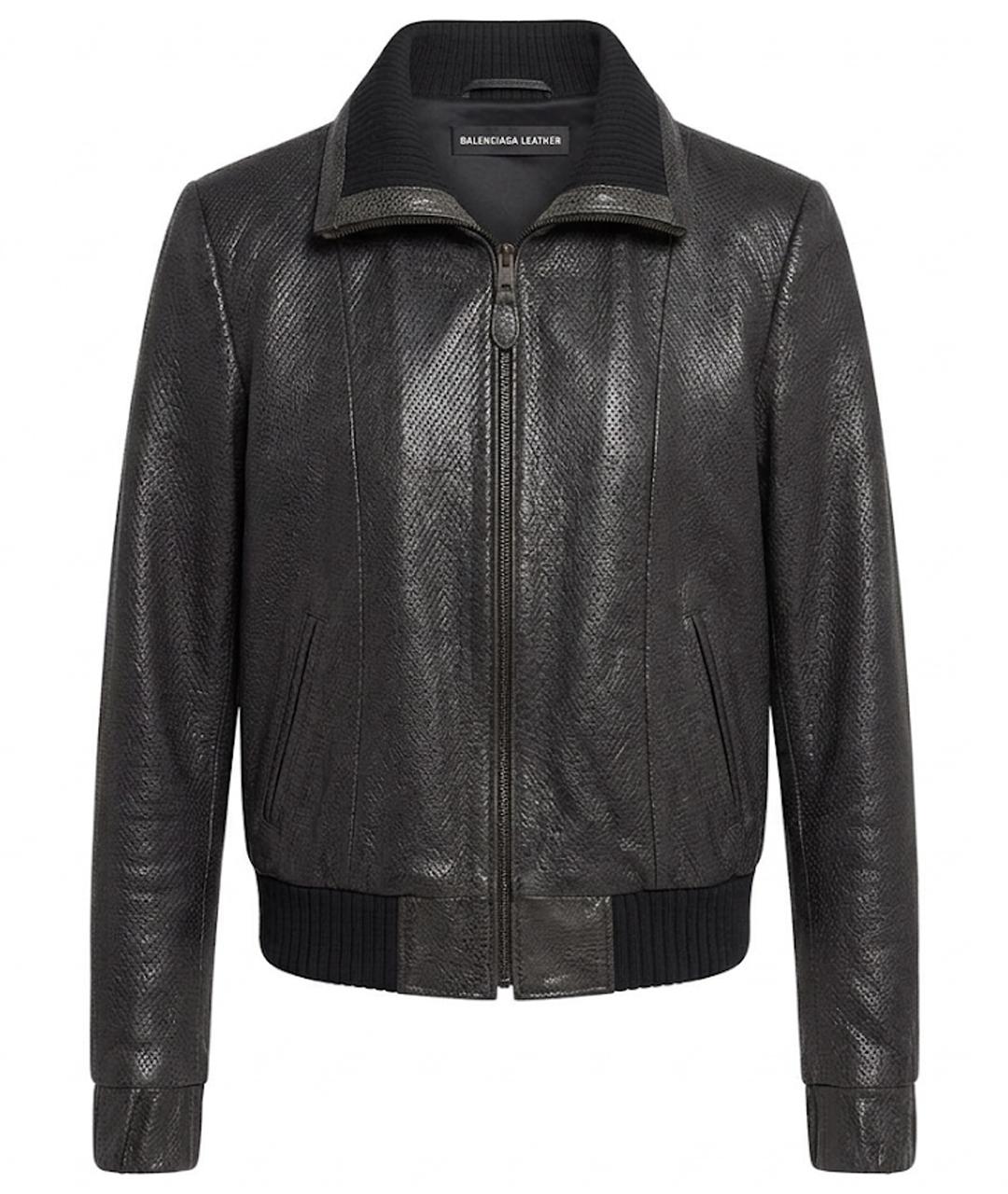 BALENCIAGA Черная кожаная куртка, фото 1