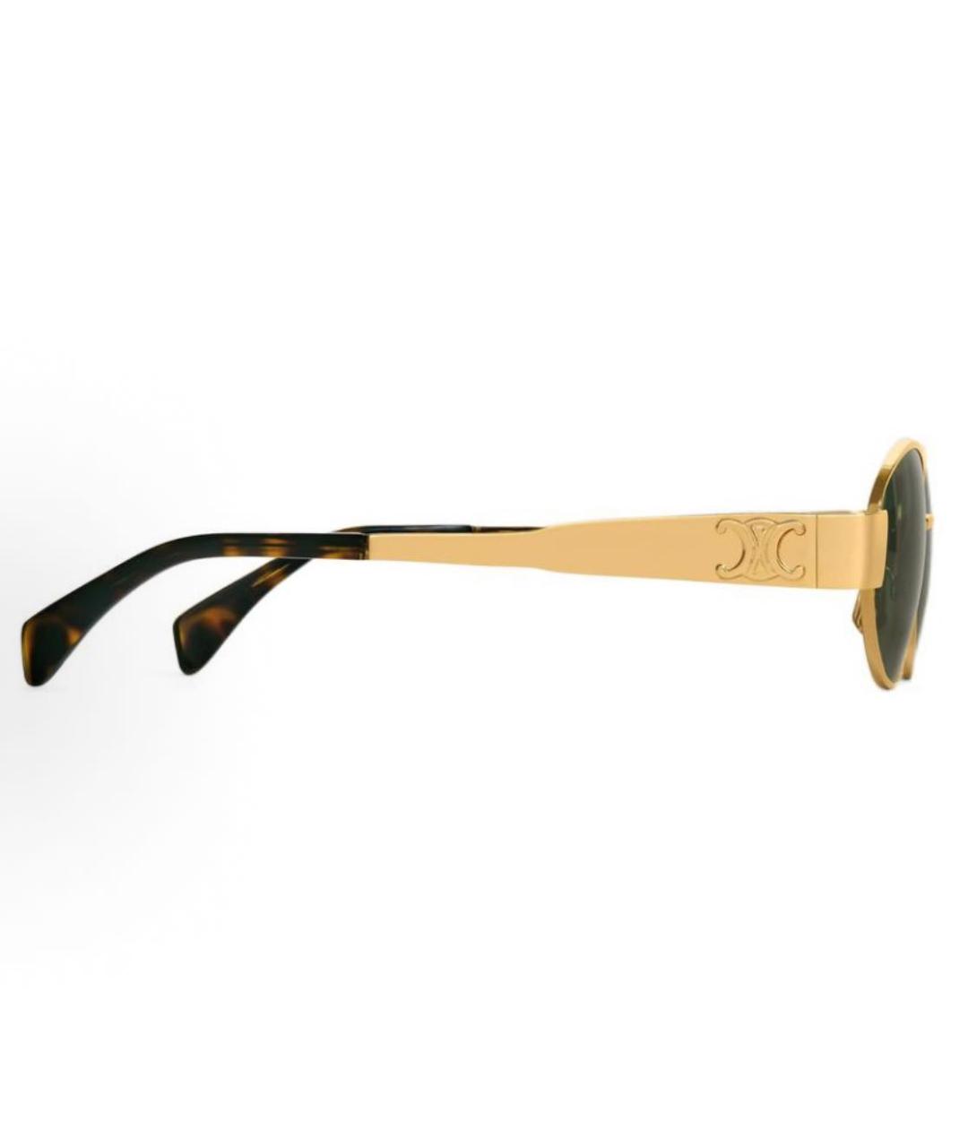 CELINE Золотые металлические солнцезащитные очки, фото 2