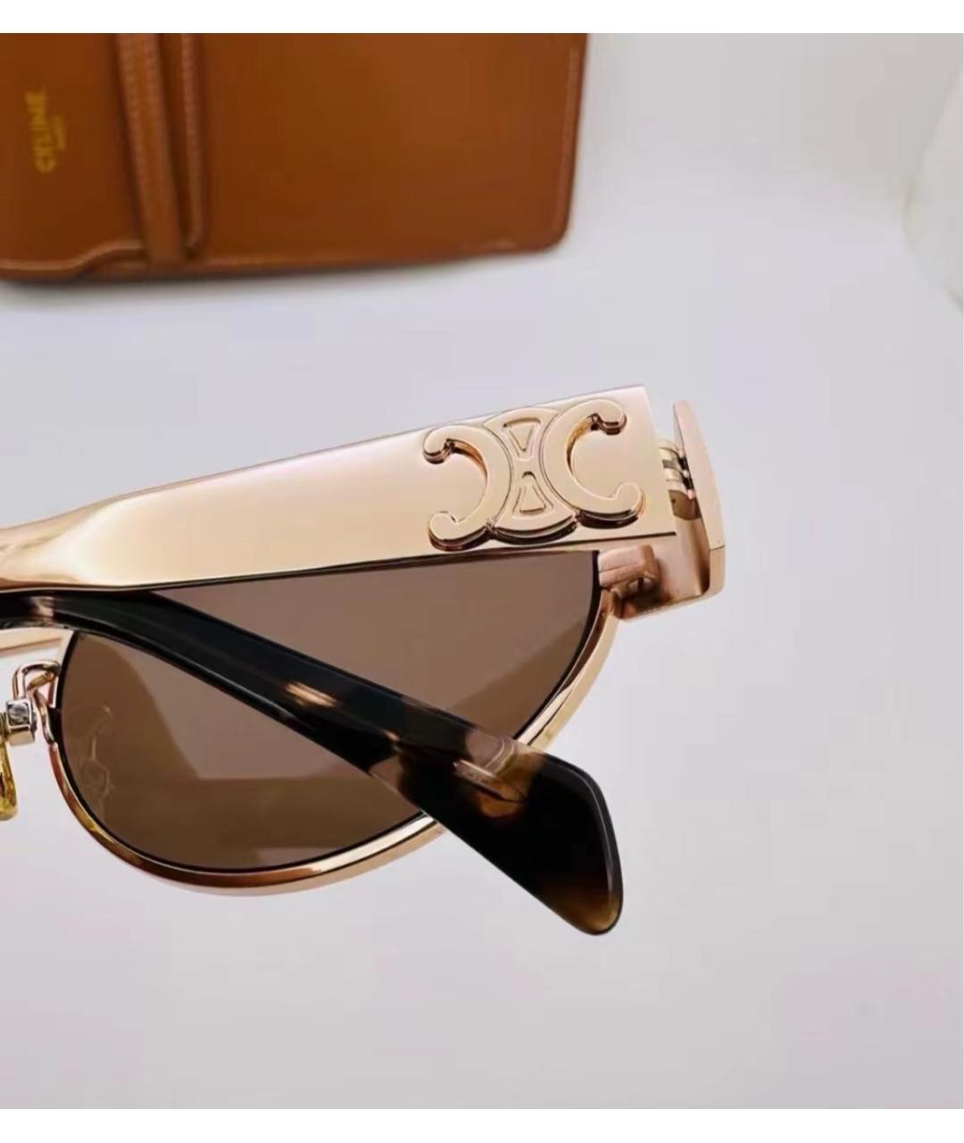 CELINE Золотые металлические солнцезащитные очки, фото 5