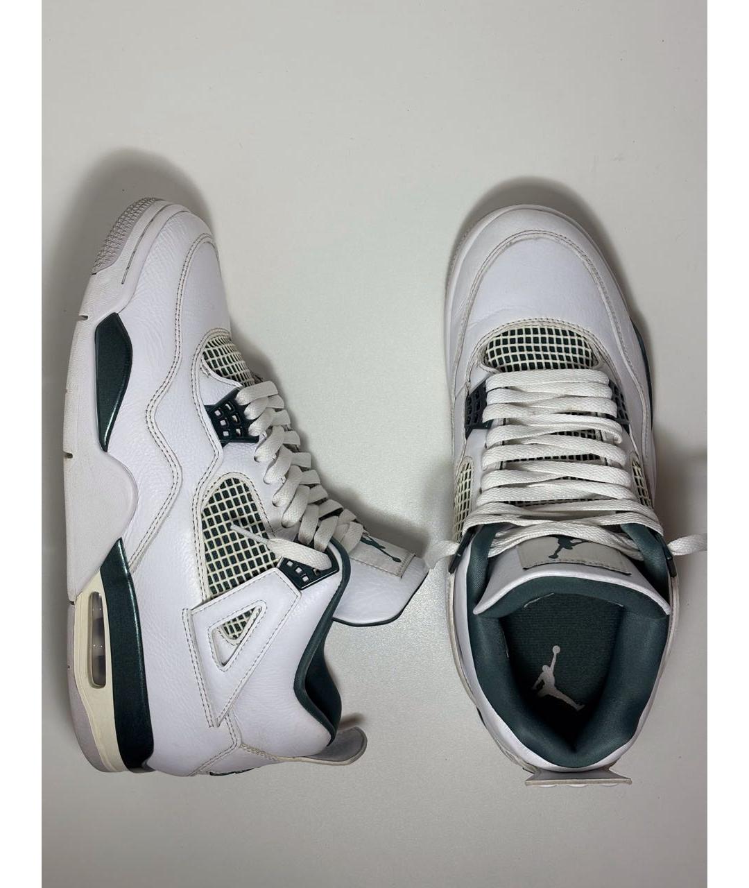 JORDAN Белые кожаные высокие кроссовки / кеды, фото 4