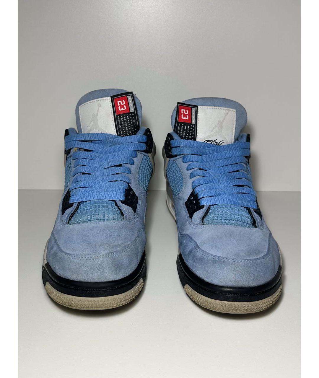 JORDAN Голубые высокие кроссовки / кеды из искусственной кожи, фото 2