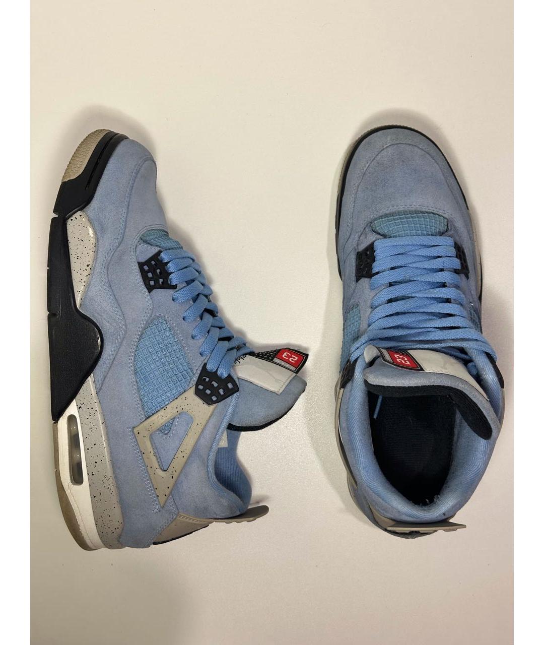 JORDAN Голубые высокие кроссовки / кеды из искусственной кожи, фото 4