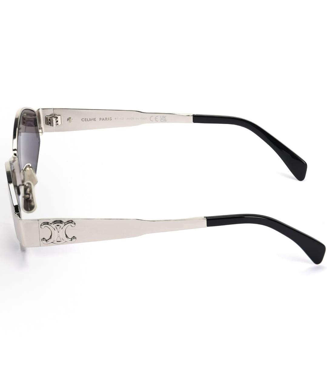 CELINE Серебряные металлические солнцезащитные очки, фото 3