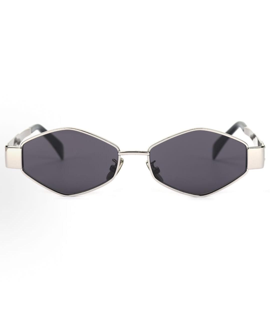 CELINE Серебряные металлические солнцезащитные очки, фото 2