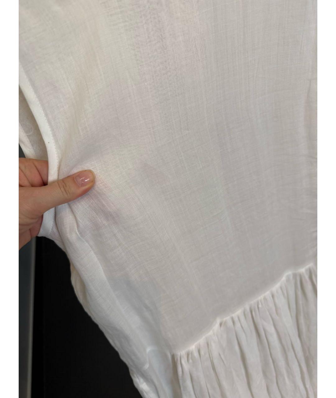 'S MAX MARA Белый льняной сарафан, фото 4