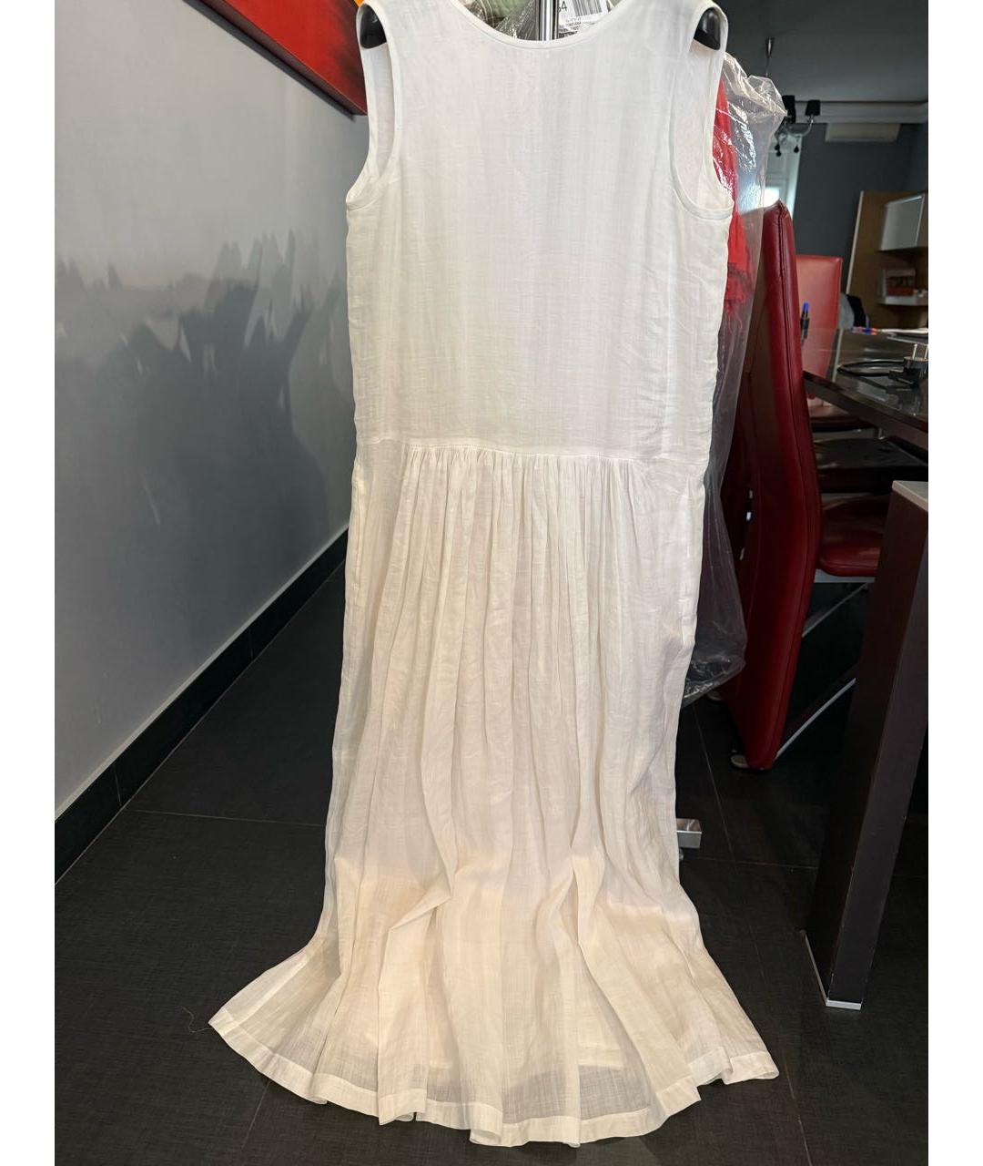 'S MAX MARA Белый льняной сарафан, фото 9