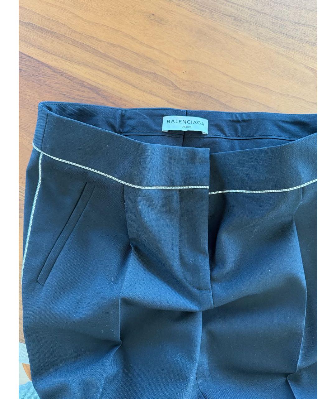 BALENCIAGA Черные полиэстеровые брюки узкие, фото 5