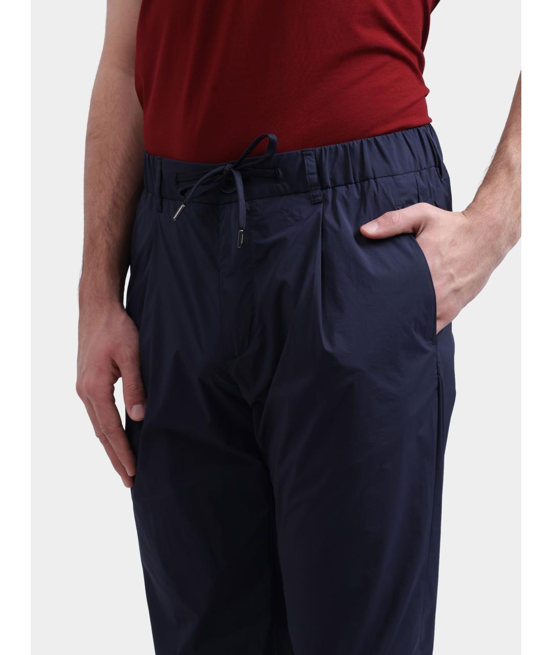 HERNO Темно-синие повседневные брюки, фото 4