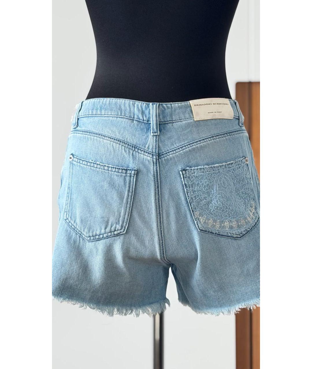 ERMANNO SCERVINO Голубые деним шорты, фото 2