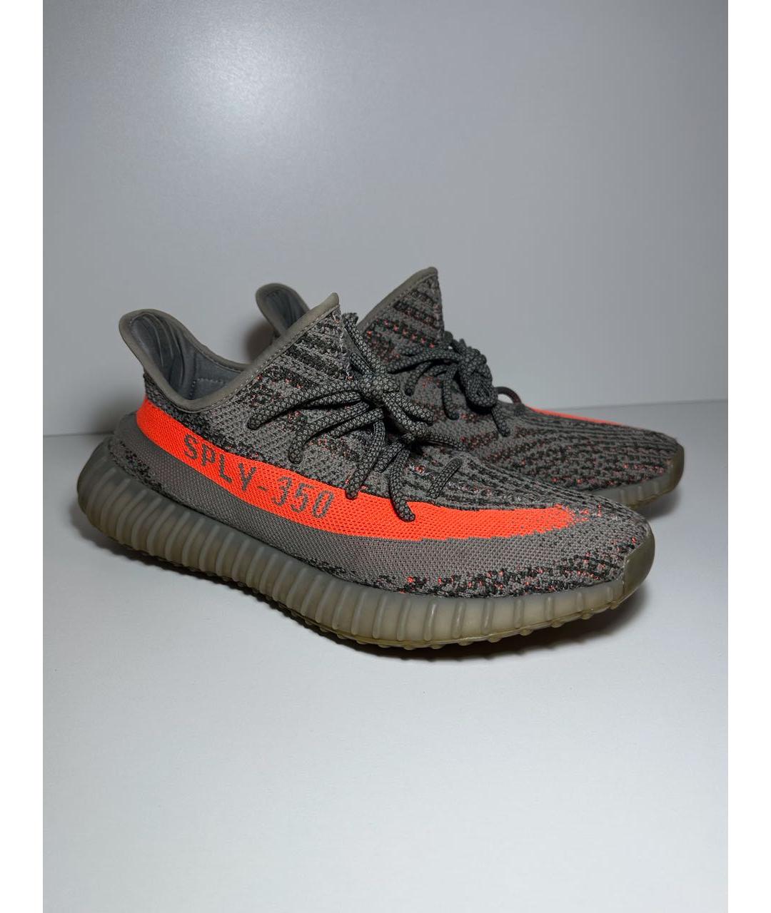 ADIDAS YEEZY Антрацитовые синтетические низкие кроссовки / кеды, фото 5