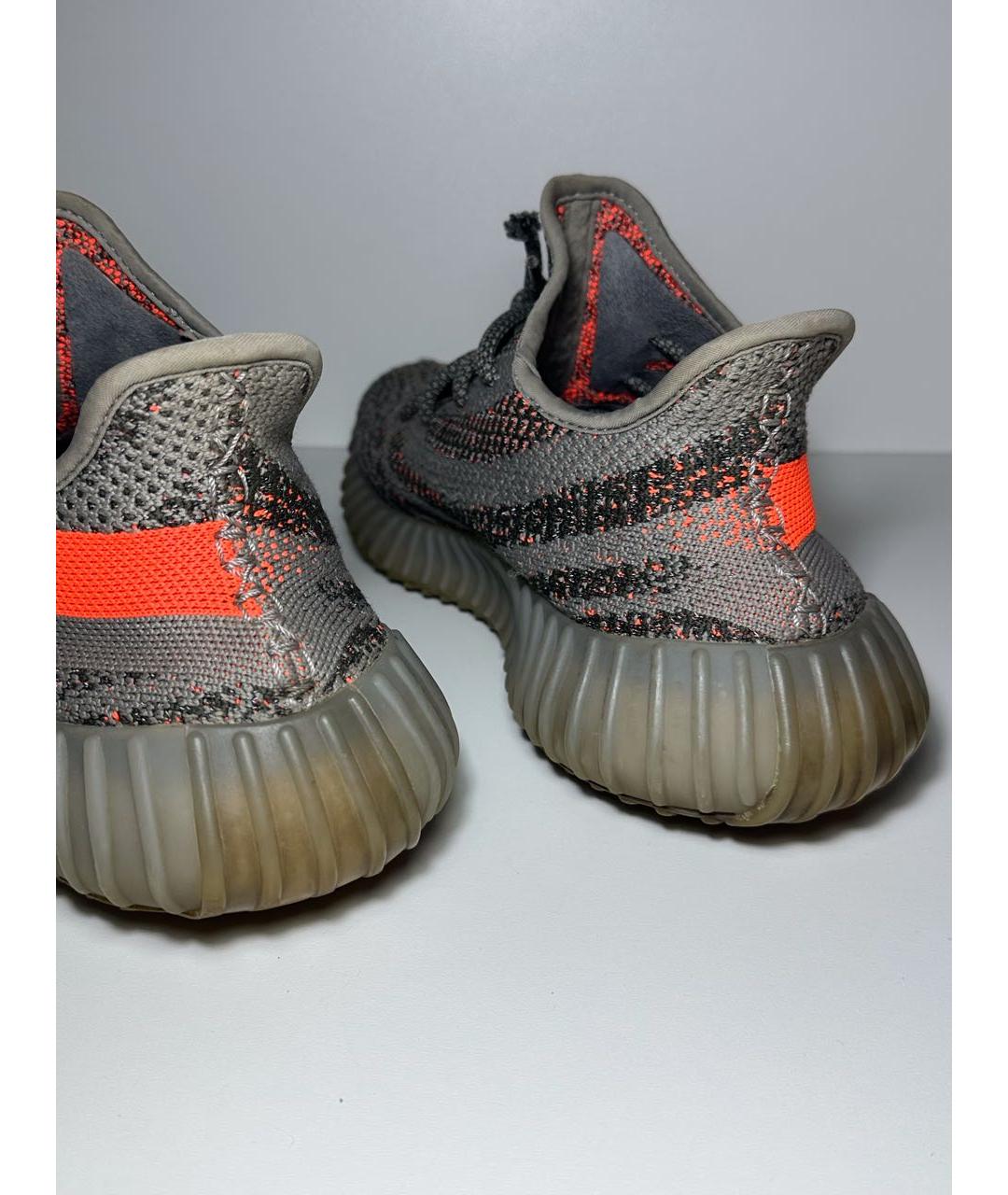 ADIDAS YEEZY Антрацитовые синтетические низкие кроссовки / кеды, фото 7