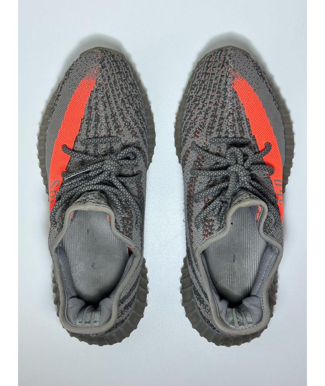 ADIDAS YEEZY Антрацитовые синтетические низкие кроссовки / кеды, фото 3