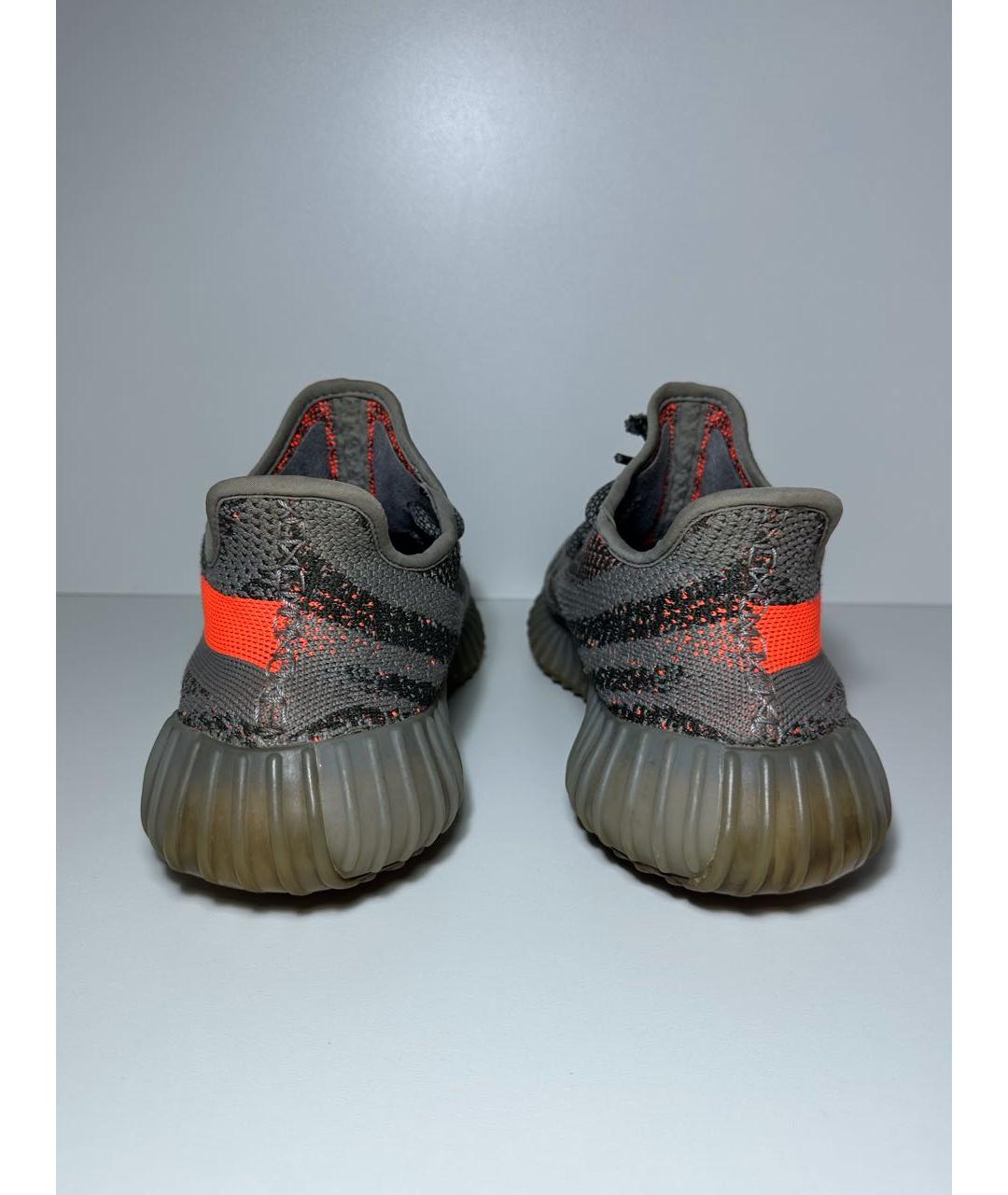 ADIDAS YEEZY Антрацитовые синтетические низкие кроссовки / кеды, фото 4