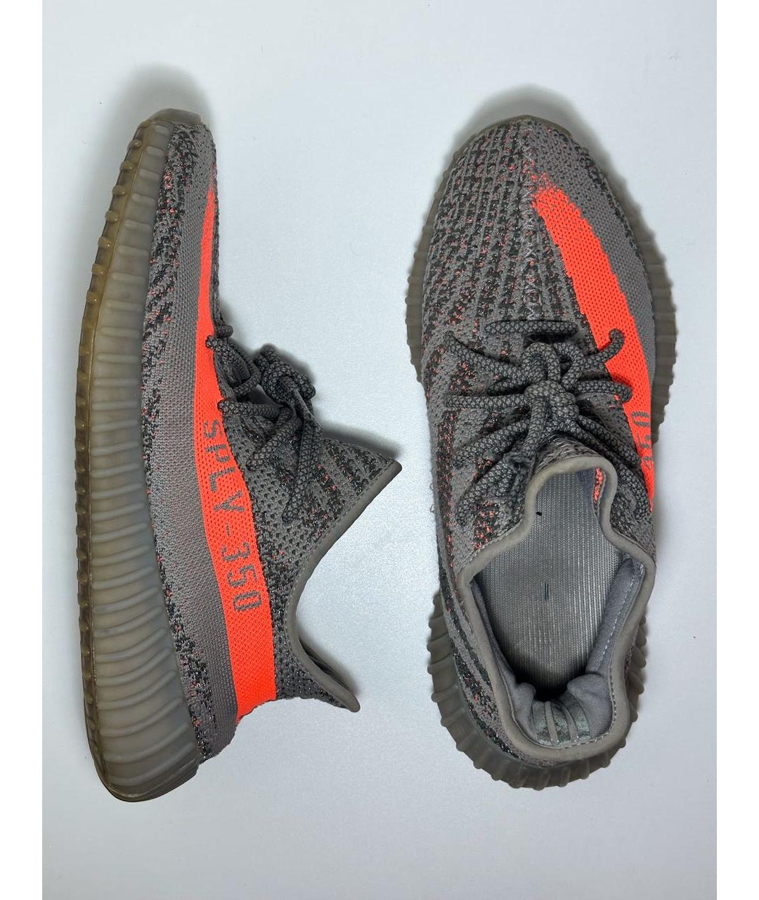 ADIDAS YEEZY Антрацитовые синтетические низкие кроссовки / кеды, фото 6