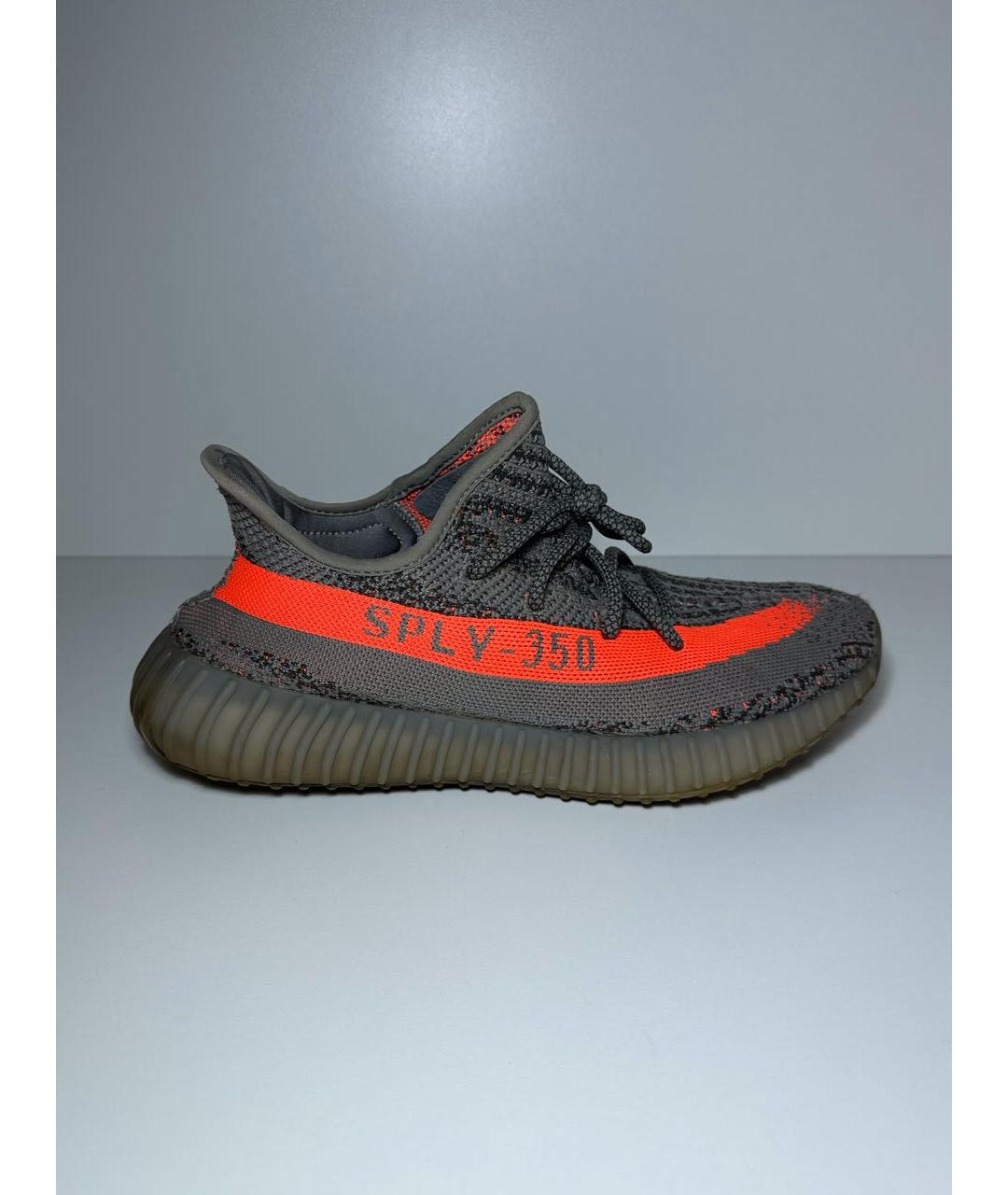 ADIDAS YEEZY Антрацитовые синтетические низкие кроссовки / кеды, фото 9