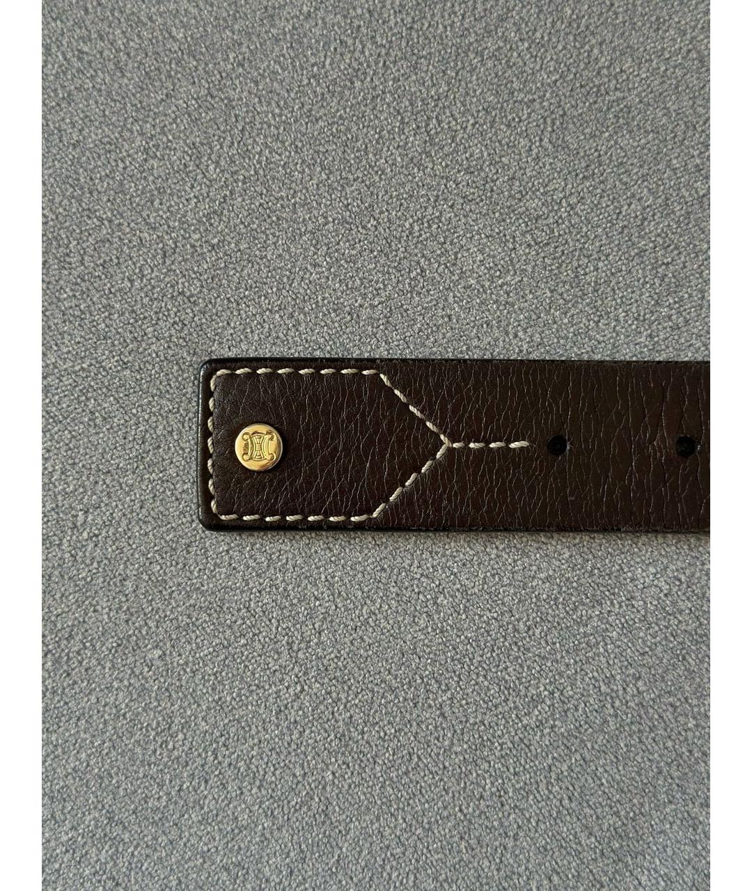CELINE Коричневый кожаный ремень, фото 6