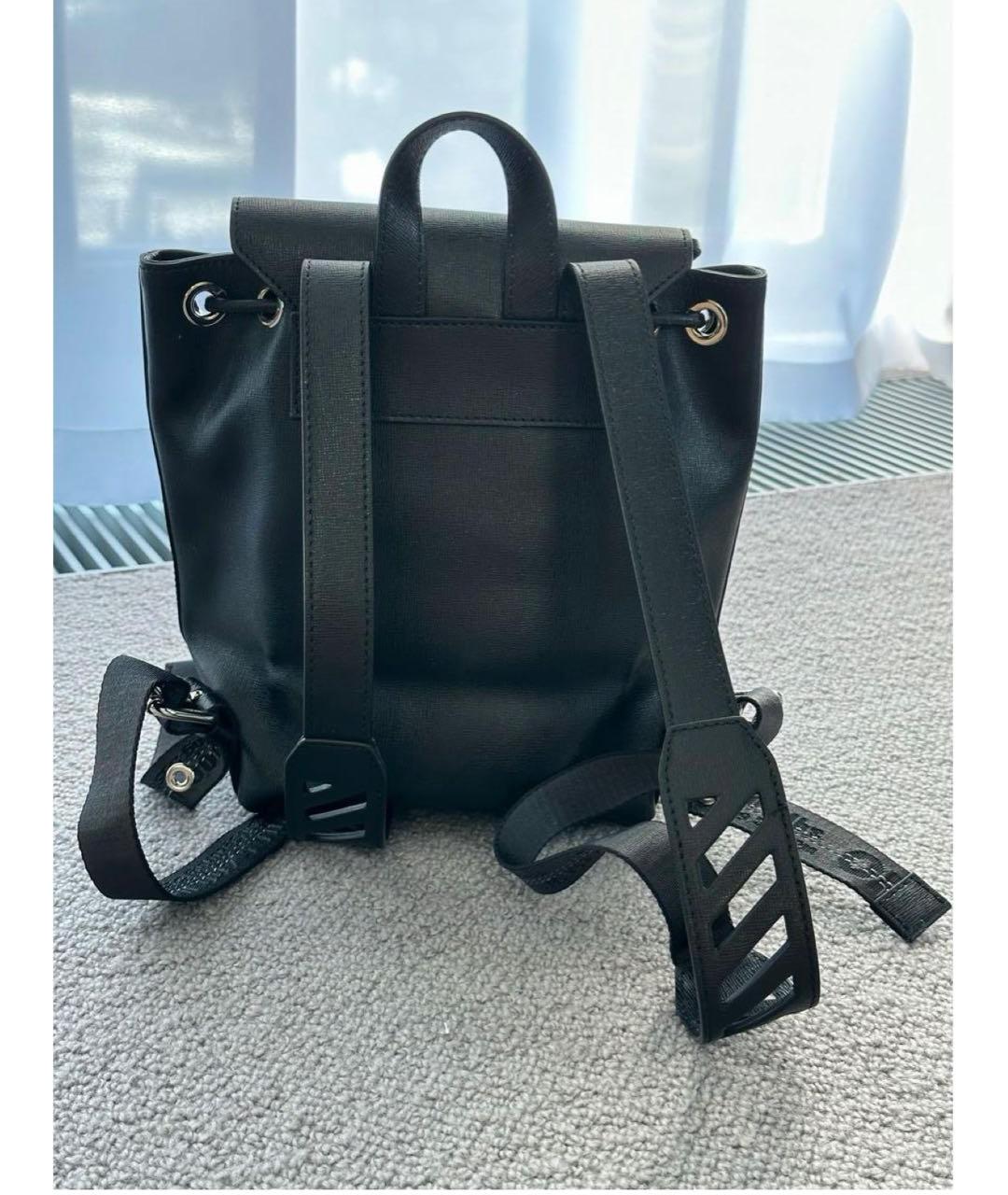 OFF-WHITE Черный кожаный рюкзак, фото 3