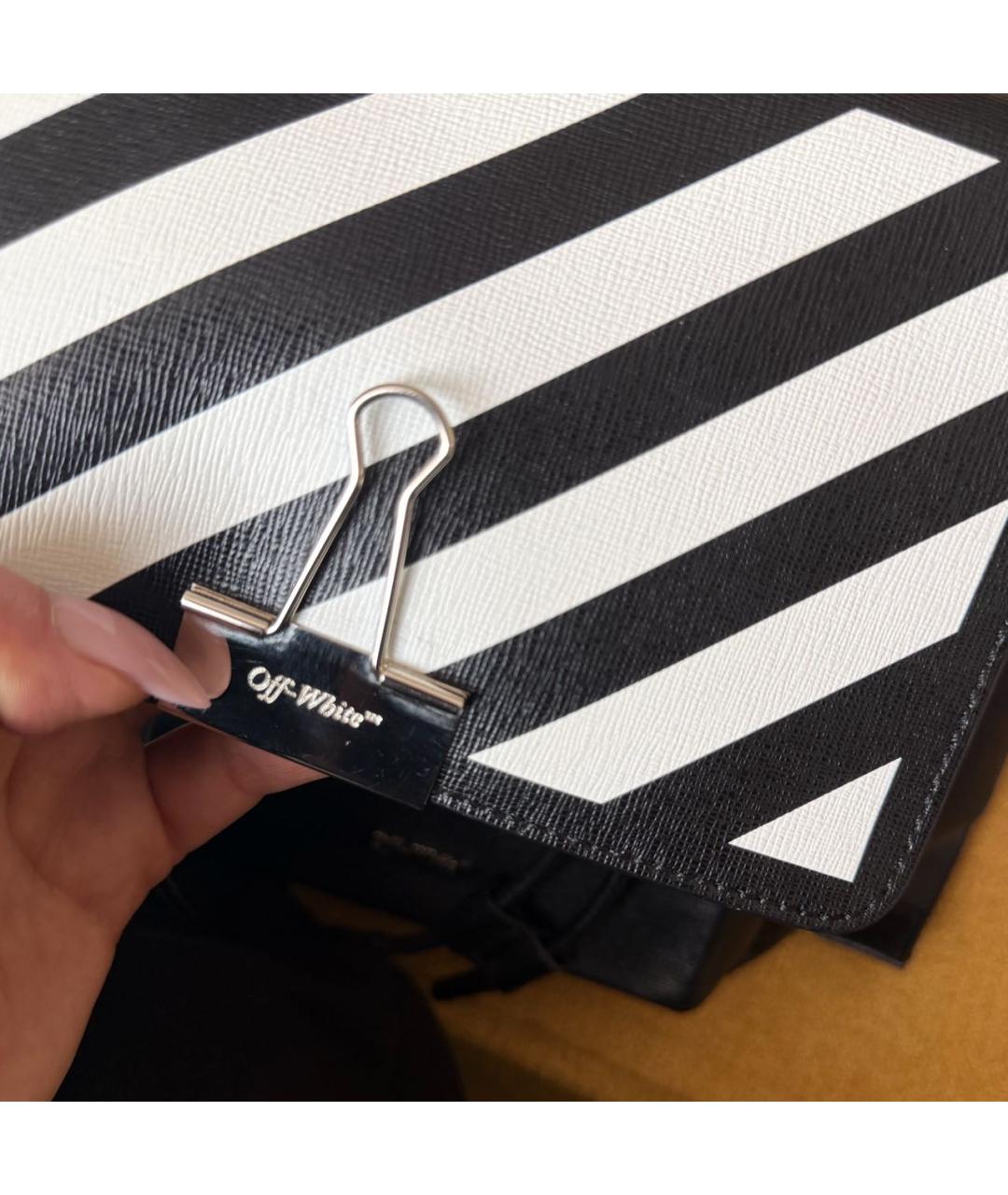 OFF-WHITE Черный кожаный рюкзак, фото 5